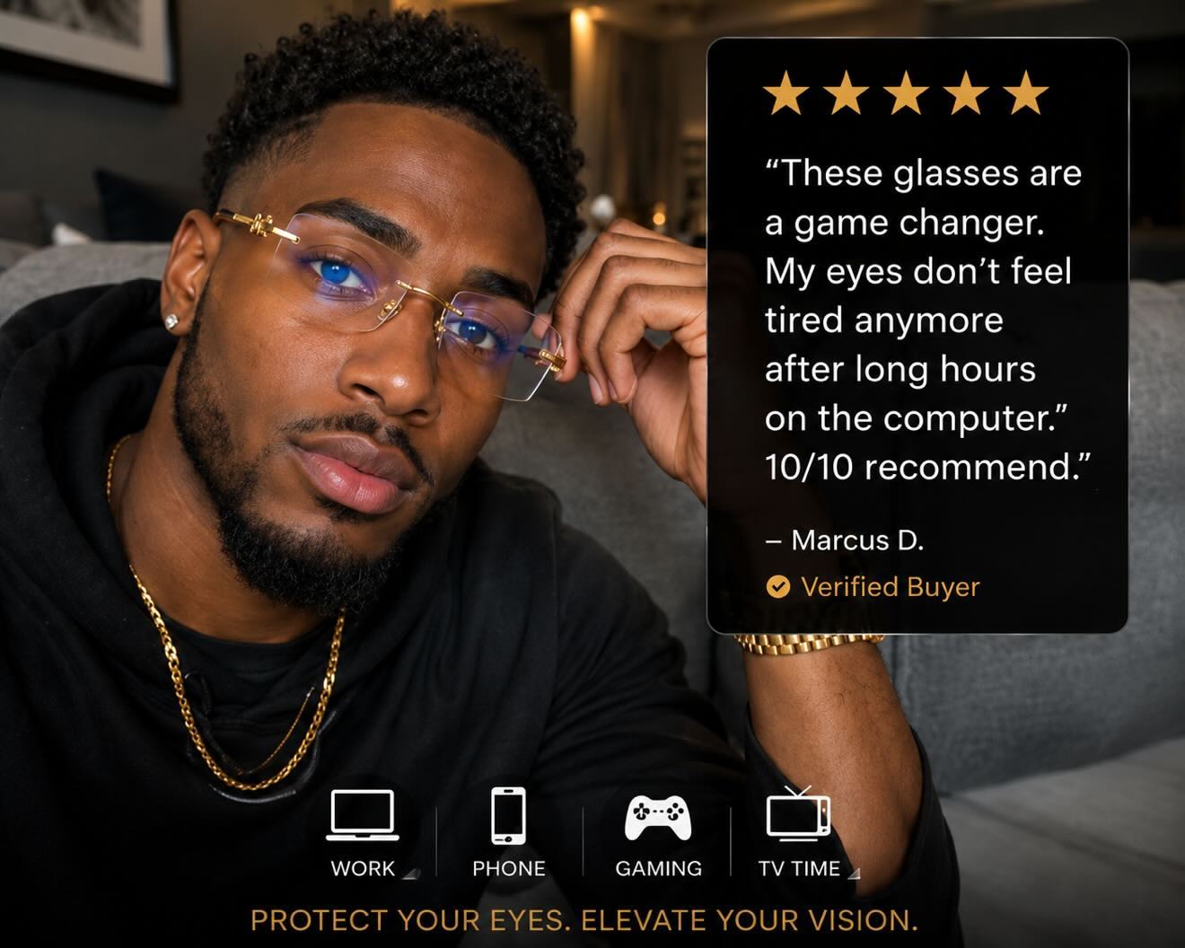 WeCharm Frameless Gold Glasses