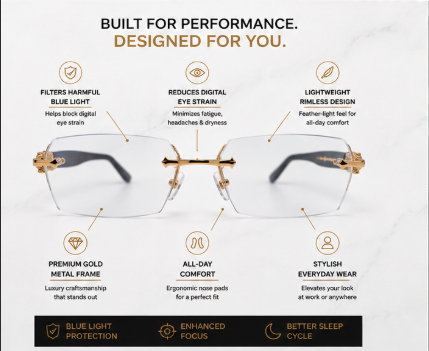 WeCharm Frameless Gold Glasses